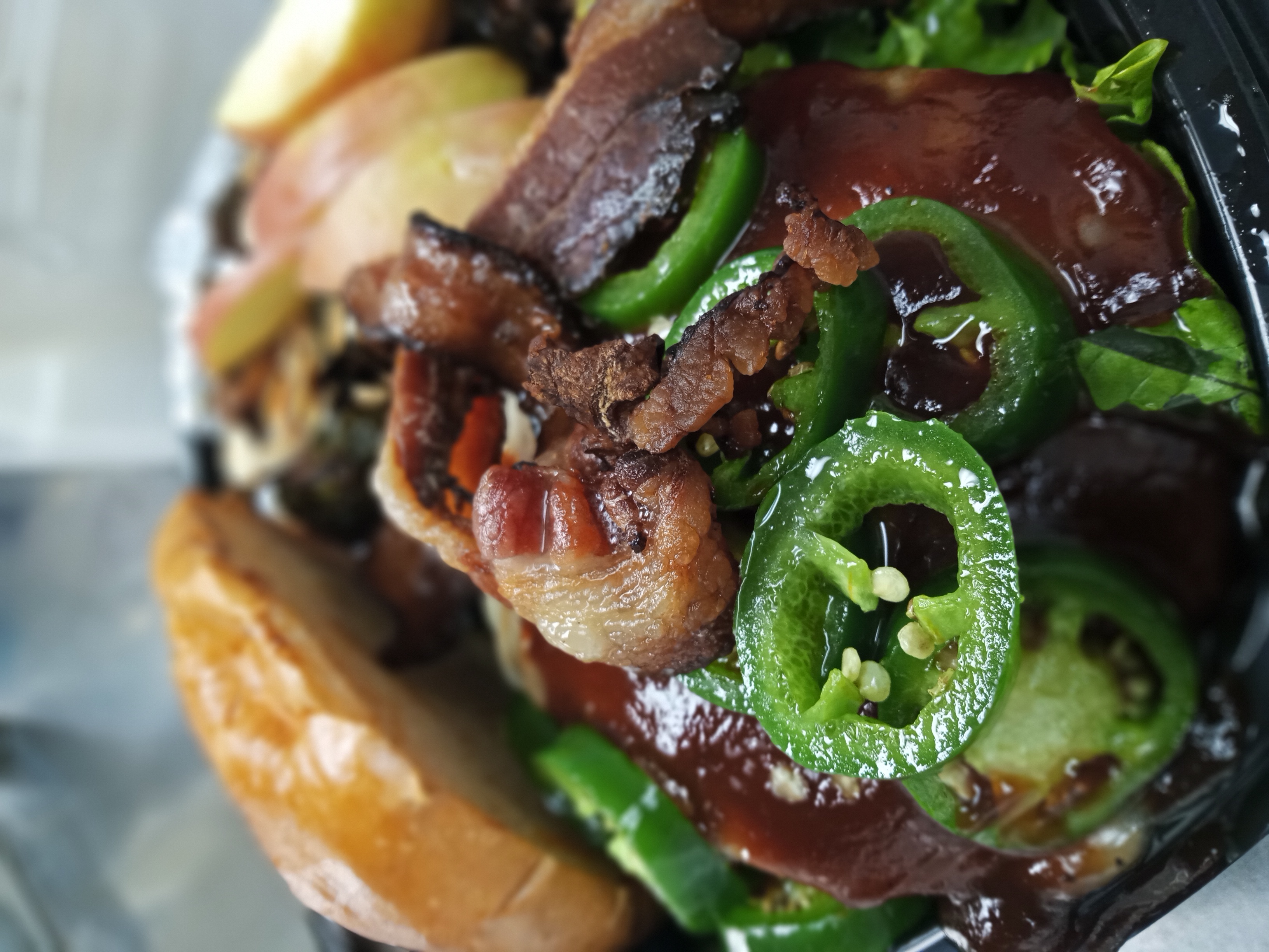 a close up of food