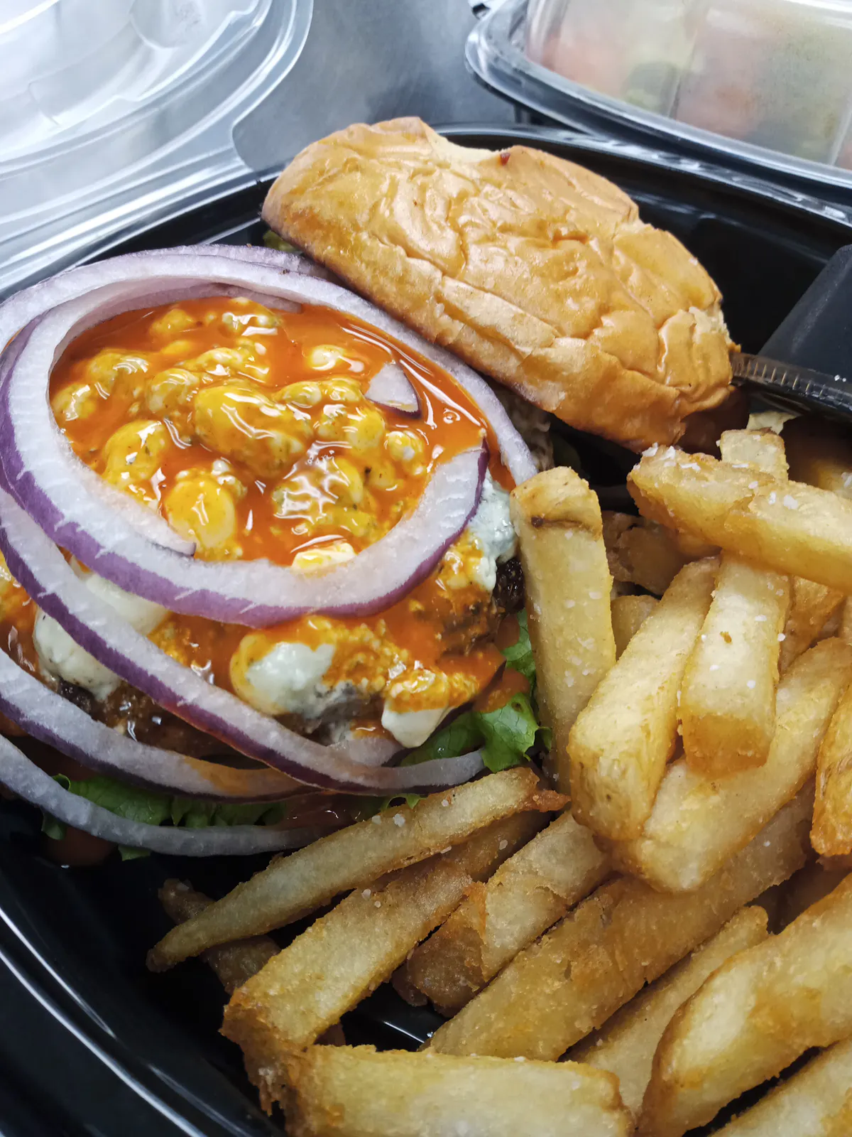 a tray of food on a plate