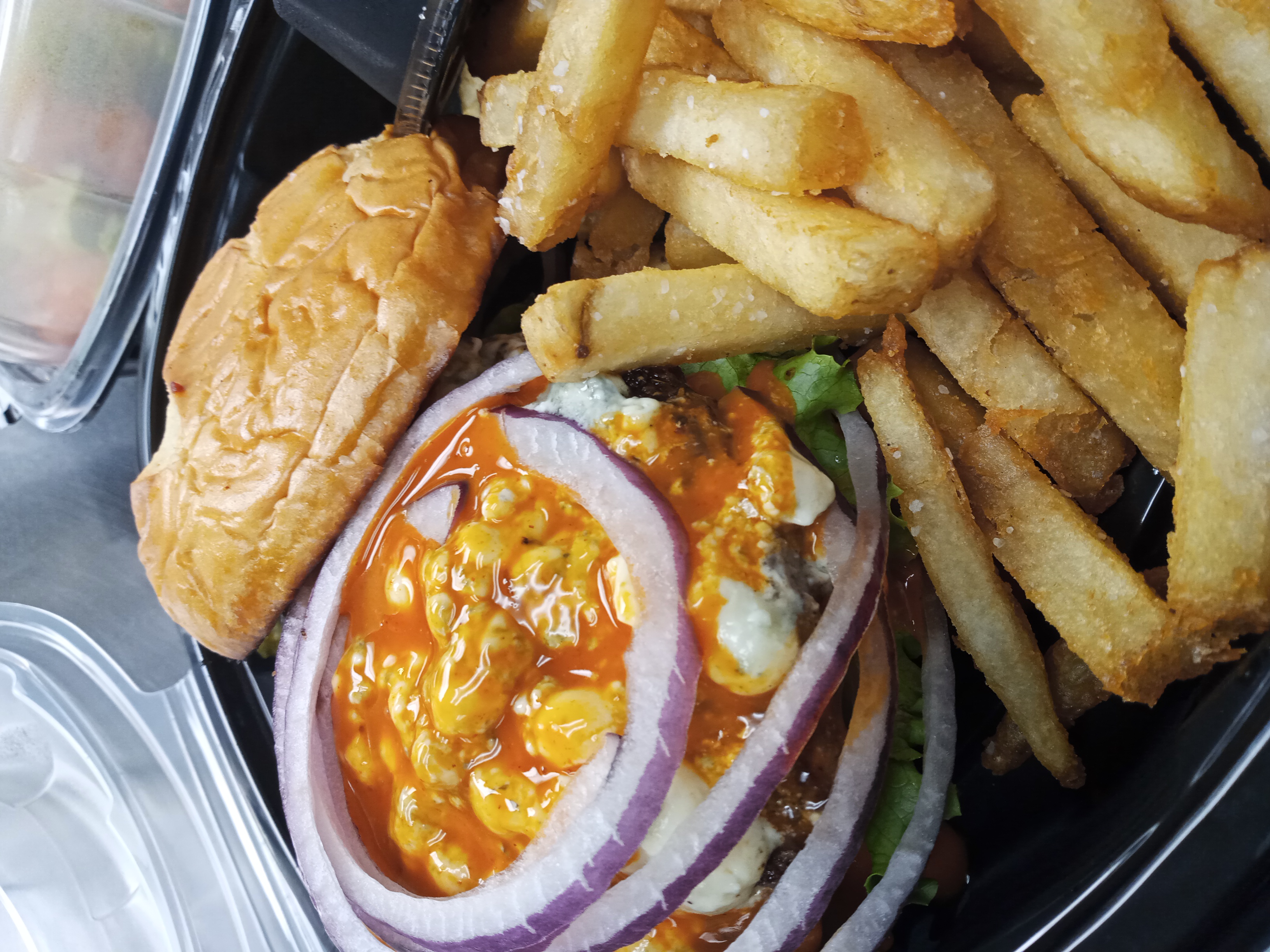 a tray of food on a plate