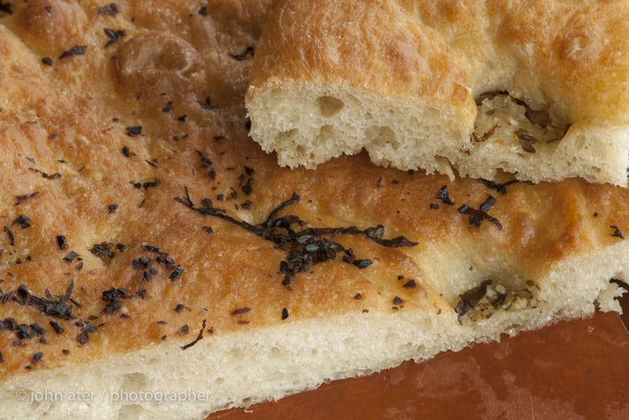 a close up of a piece of bread