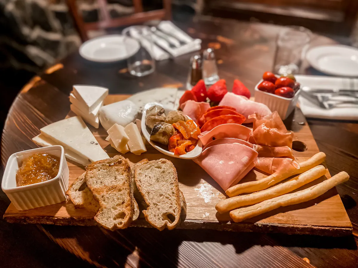 a tray of food on a table