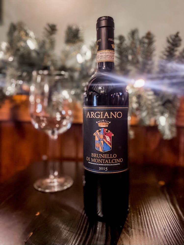 a bottle of wine on a table