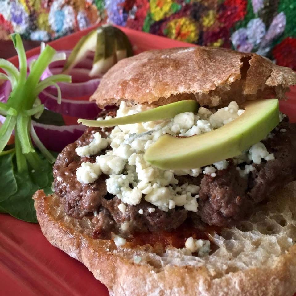 a close up of a sandwich