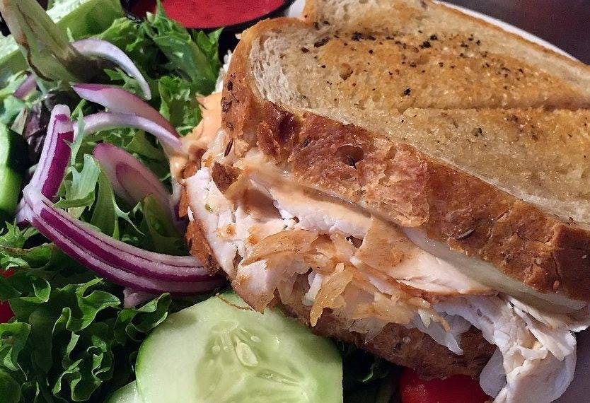 a close up of a sandwich