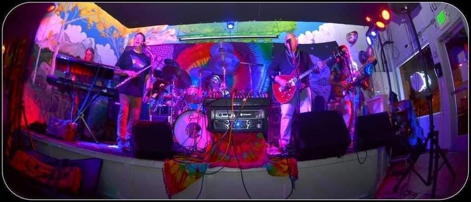 a group of items on a stage