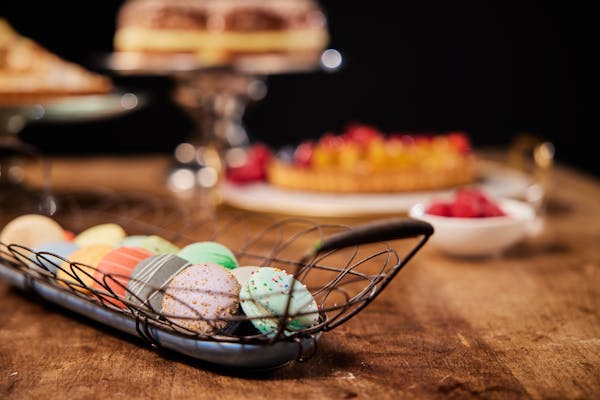 a close up of food on a table