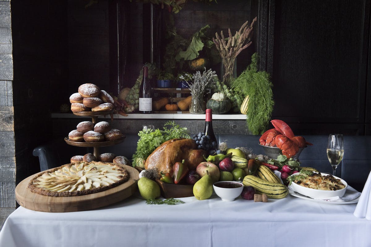 a bunch of food sitting on a table