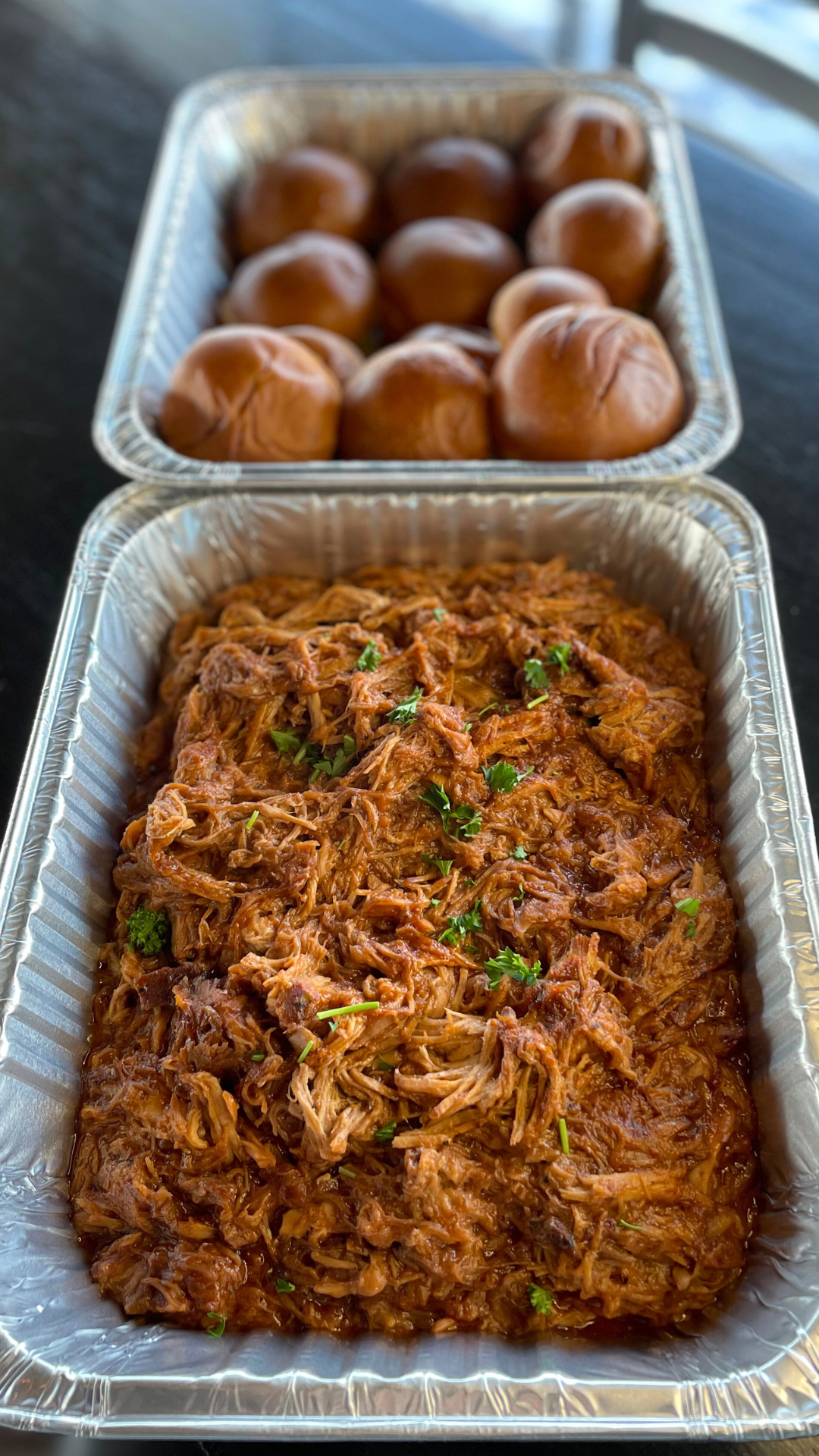 a tray of food on a table