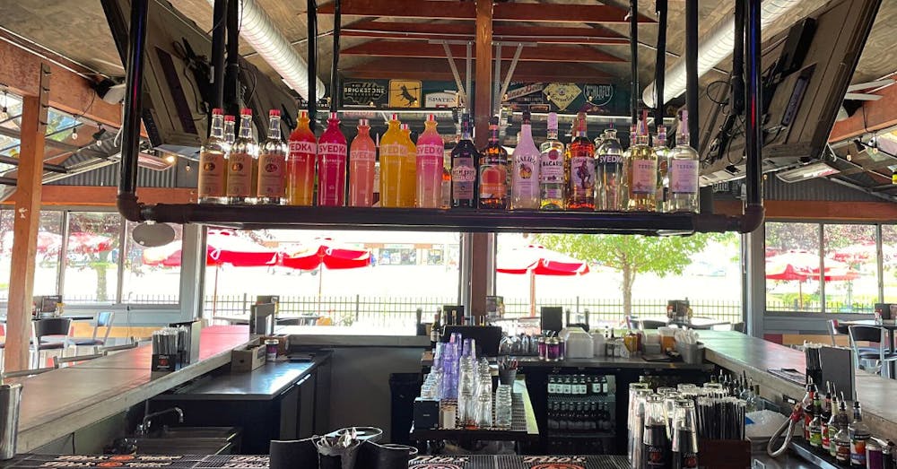 a group of people in a restaurant