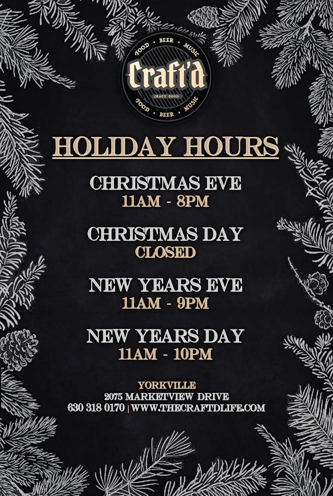 Craft'd Yorkville Hours and Location