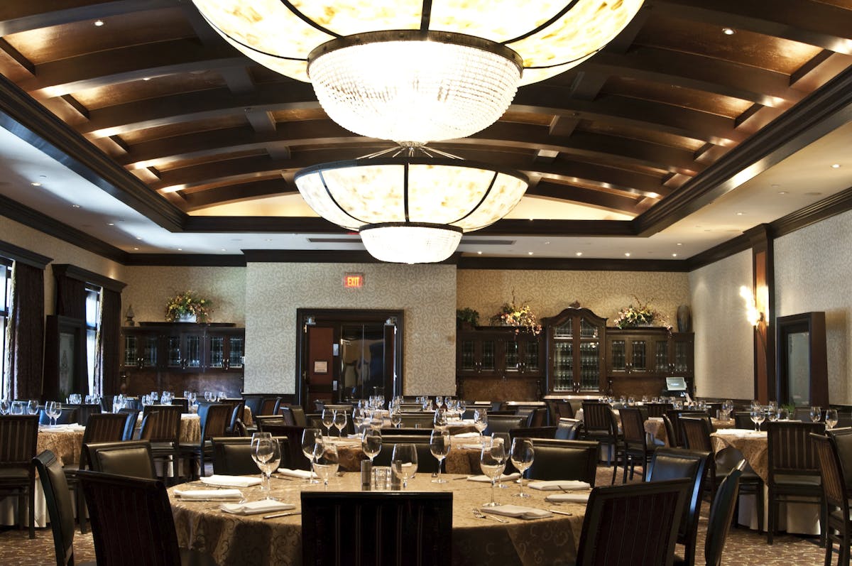 a round table in a restaurant