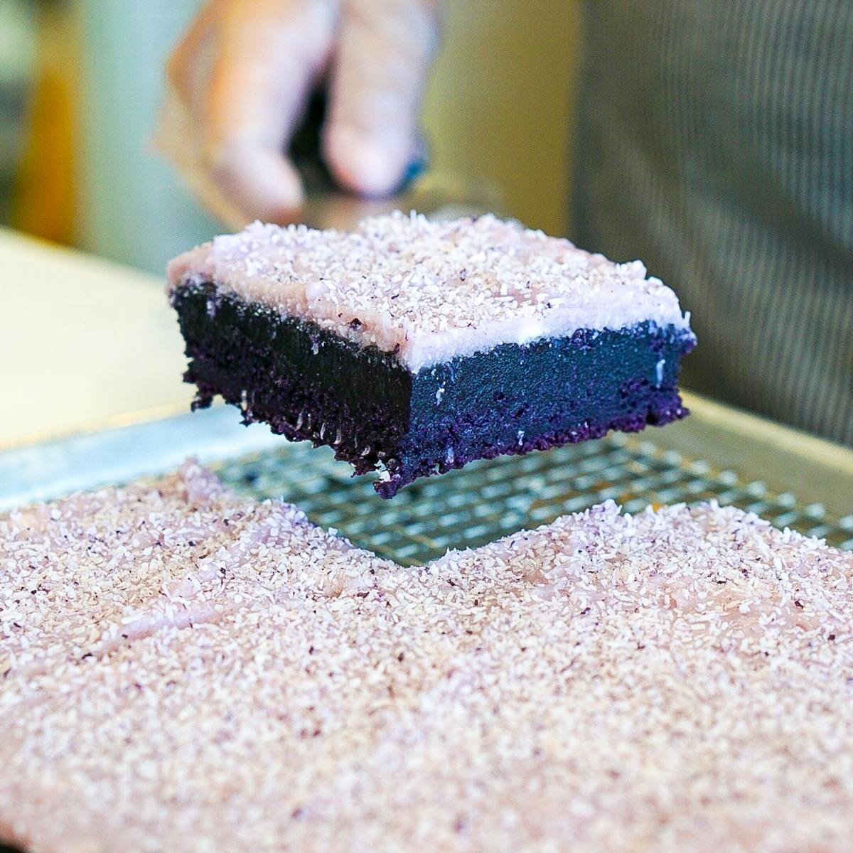 a piece of cake sitting on top of a table