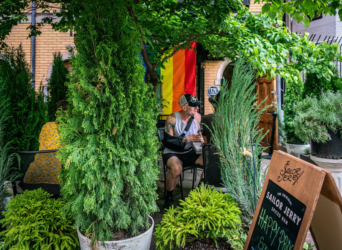 Restaurant garden.