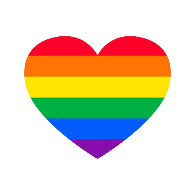 a rainbow heart with white background