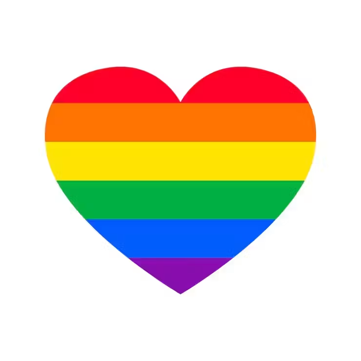 a rainbow heart with white background