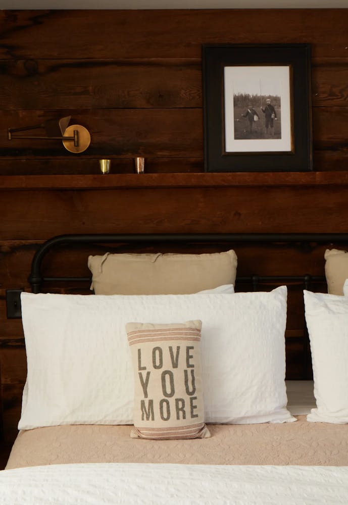 a large bed in a room