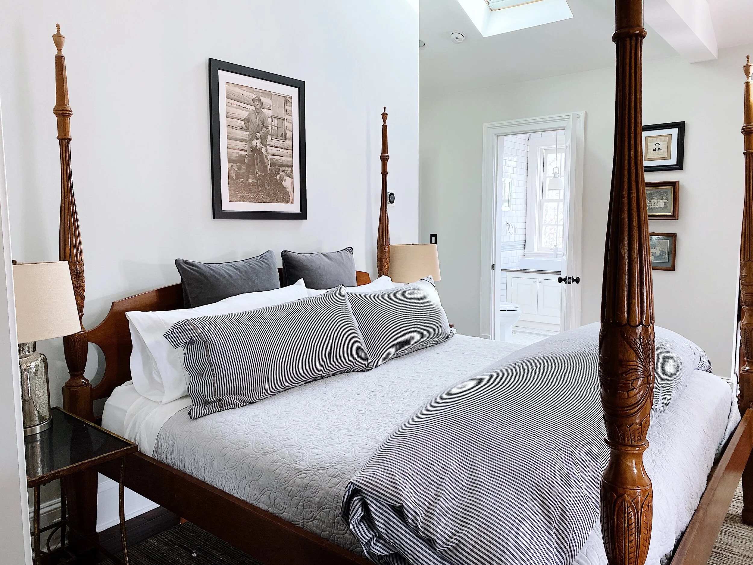 a bedroom with light colors