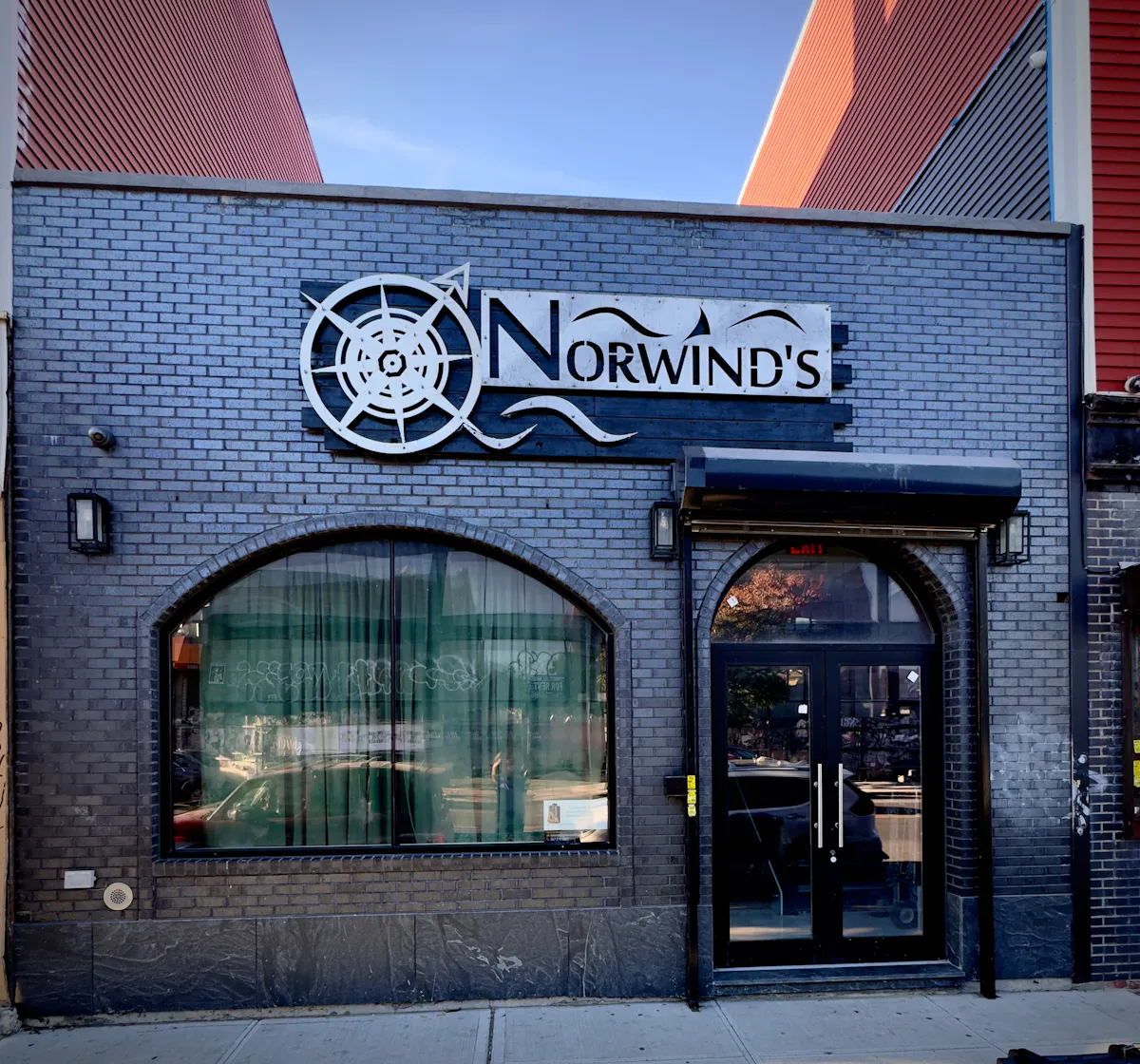 a store front at day