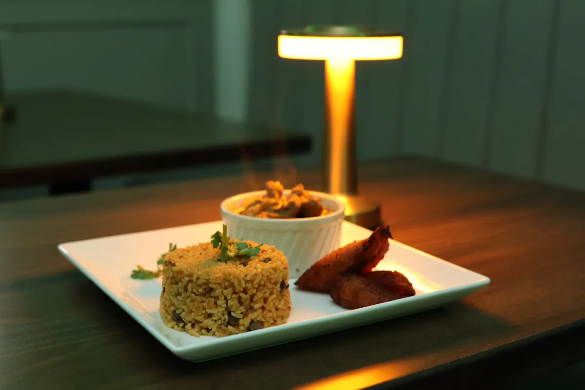 a plate of food on a table