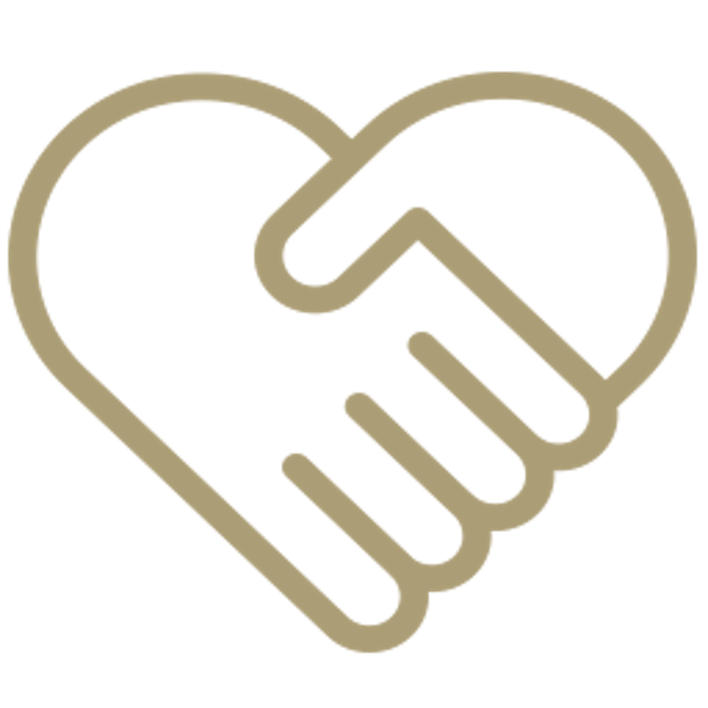 a heart shaped handshake with a black background