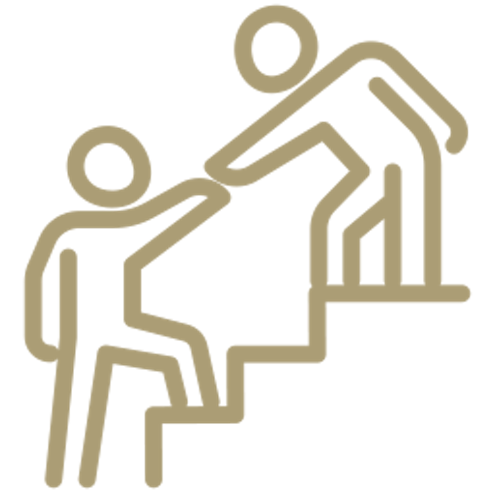 a graphic of people climbing stairs