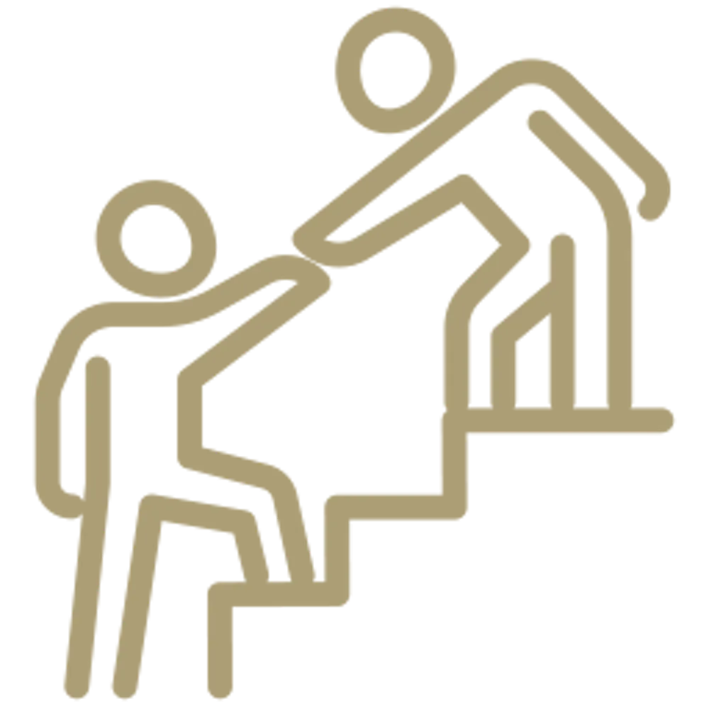 a graphic of people climbing stairs