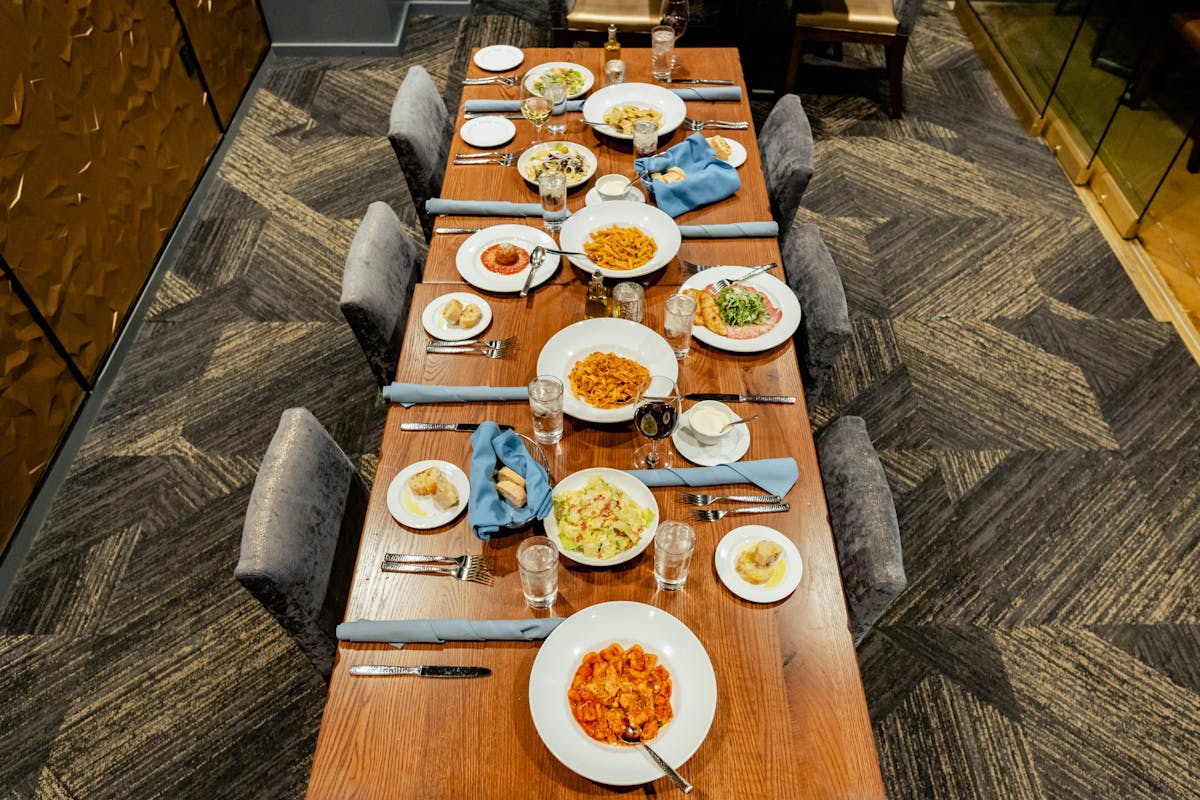 a bunch of food on a table
