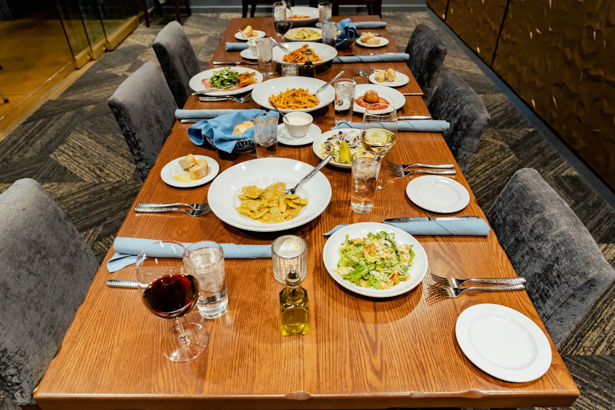 a bunch of food on a table