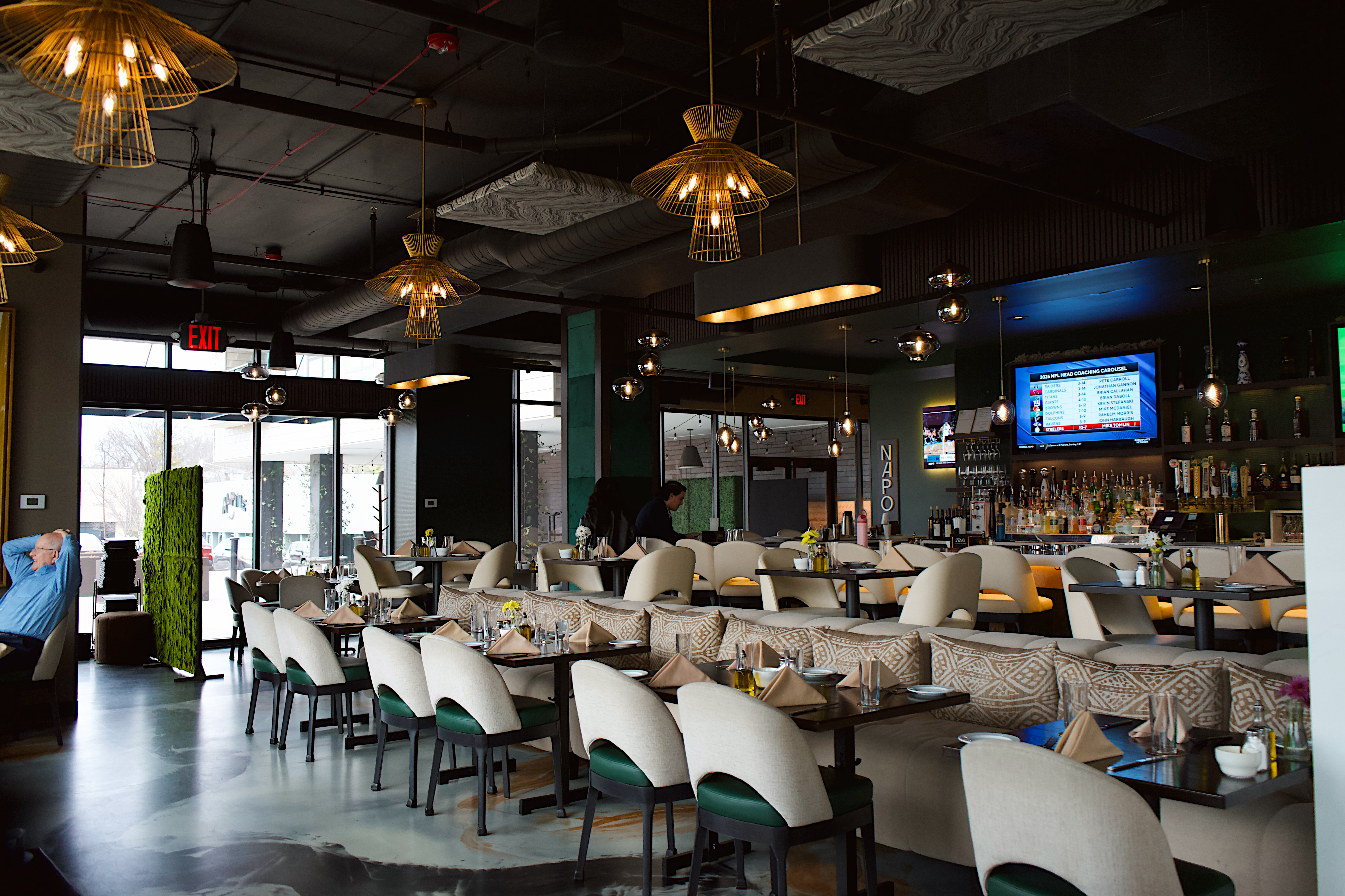 a restaurant with tables and chairs