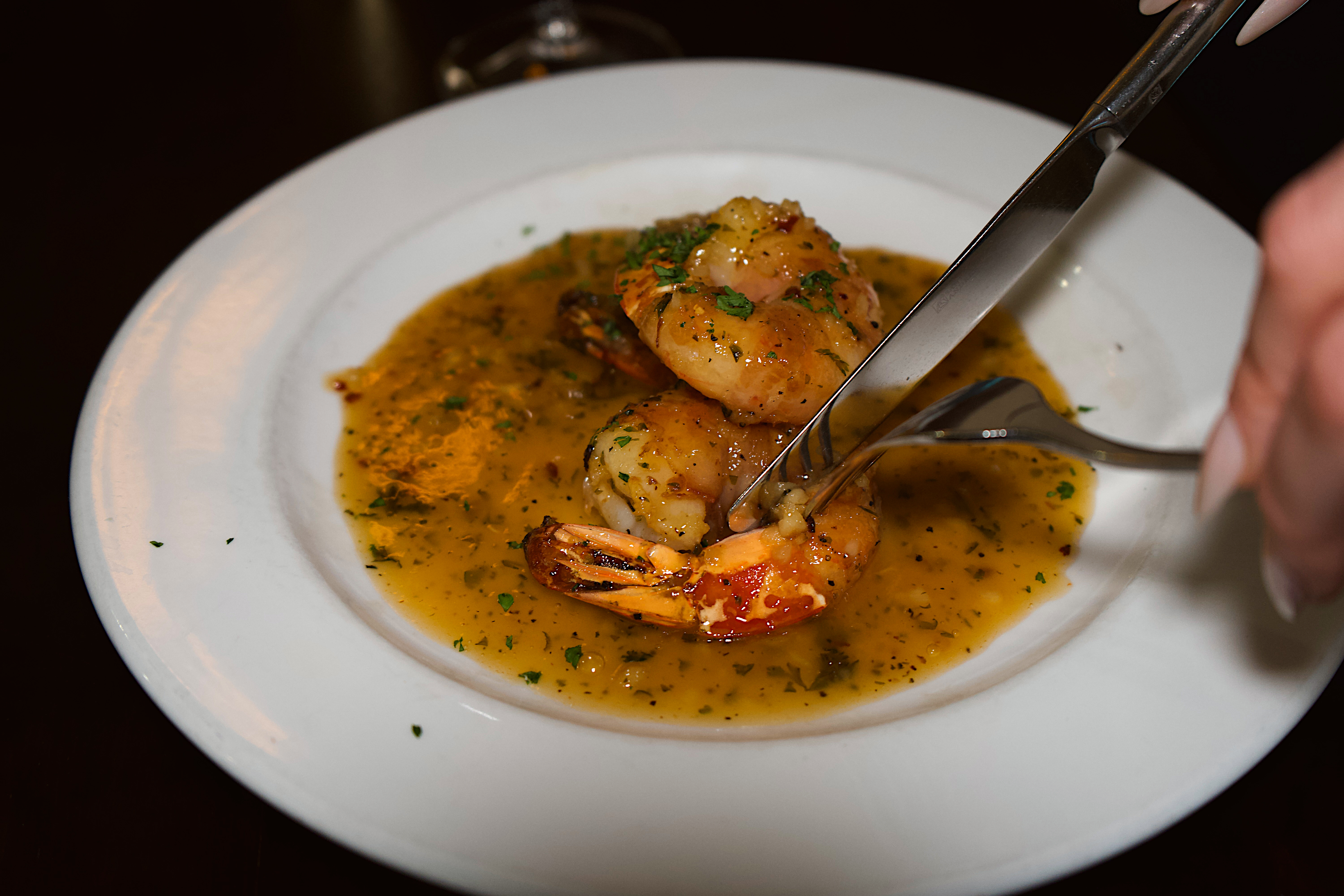 a plate of food with a fork and knife