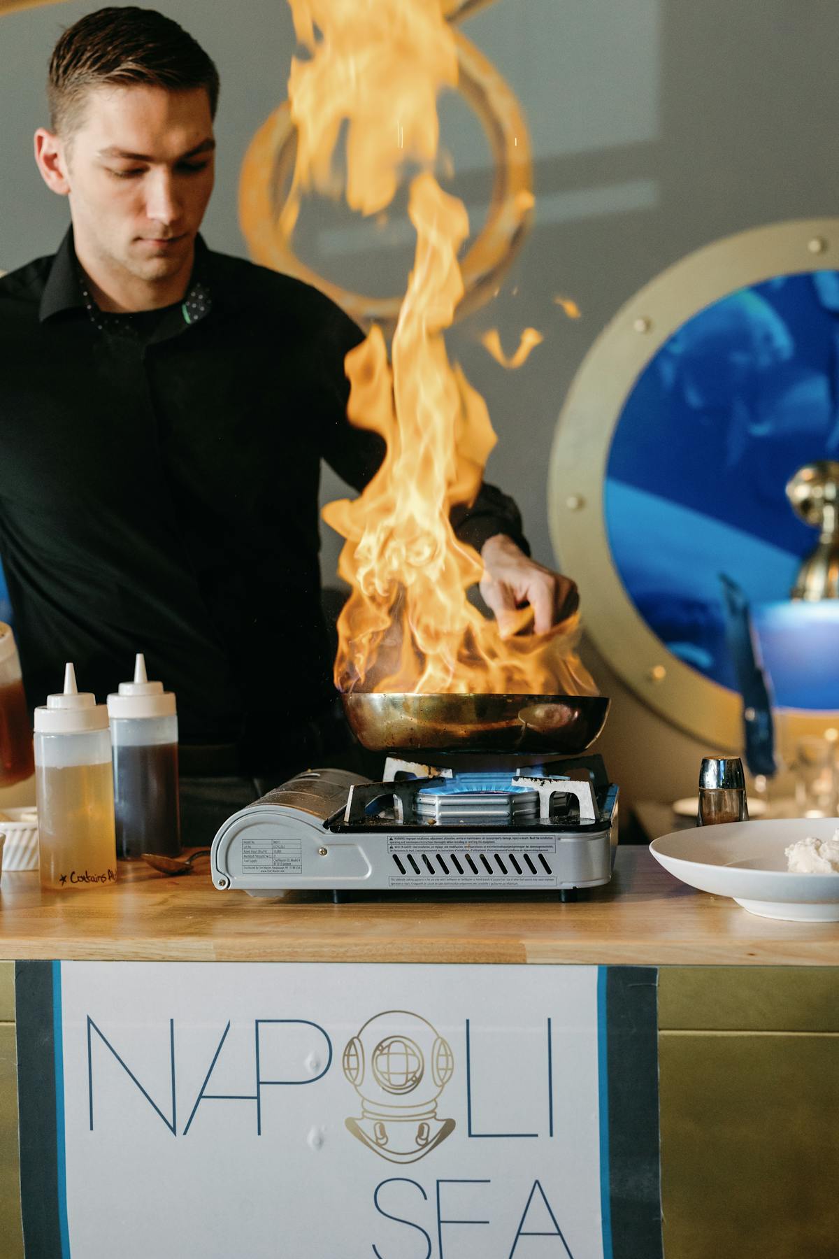 a man cooking