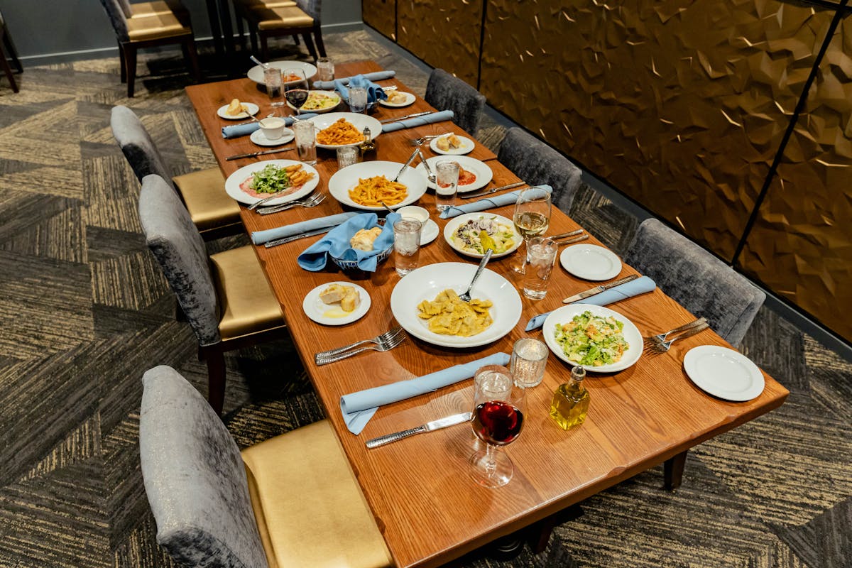 a bunch of food on a table