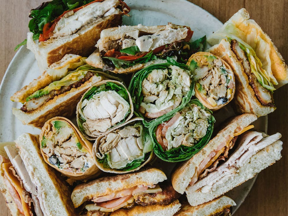 a close up of food on a table