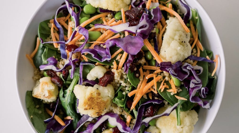 a bowl of salad on a plate