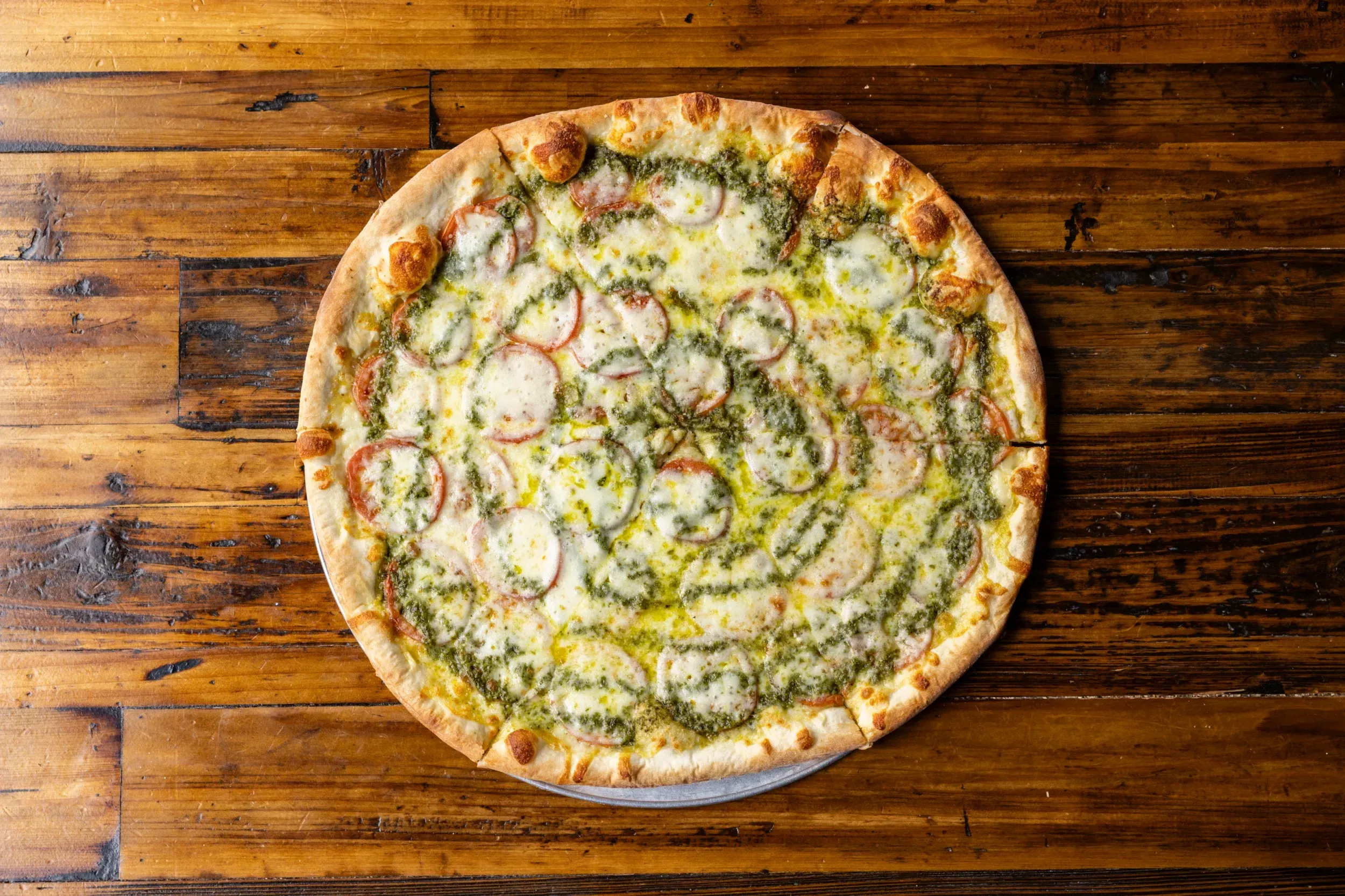 a pizza on a table