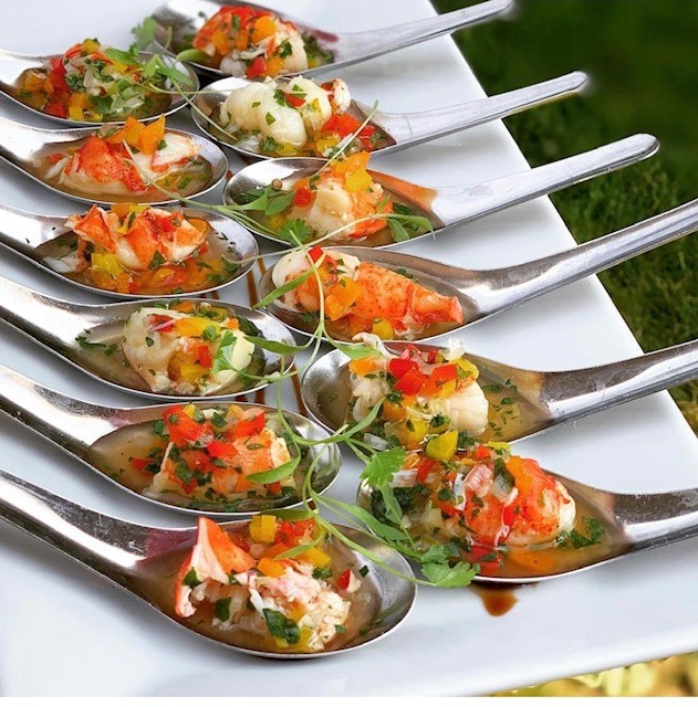 a plate of food with a fork and knife