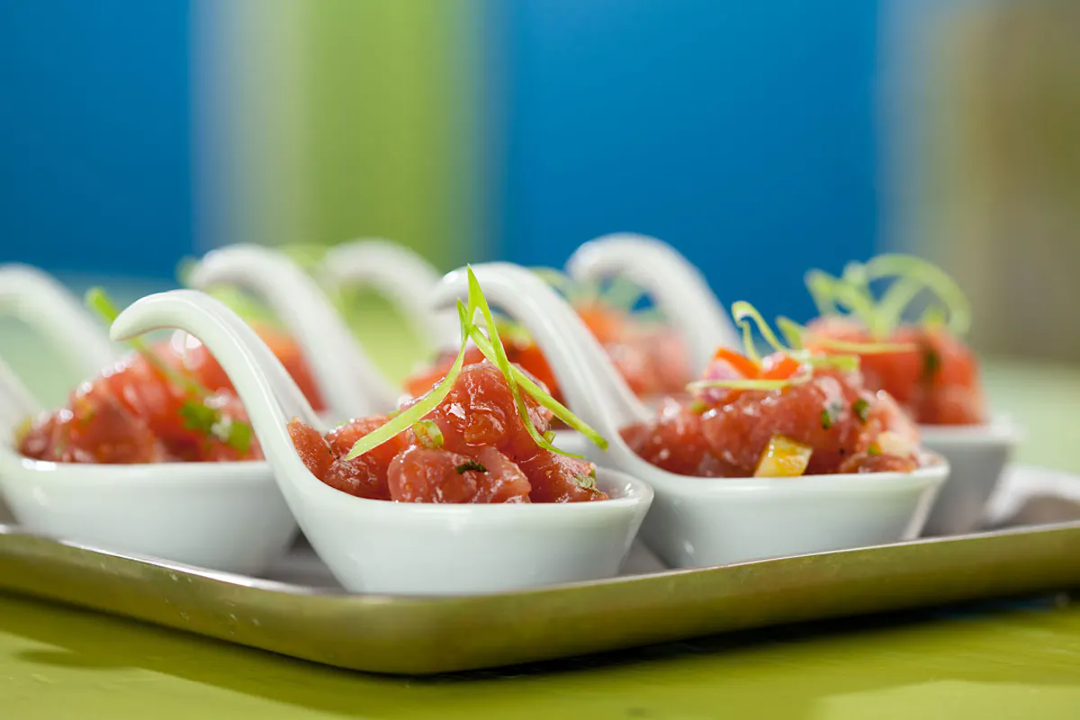 a close up of a bowl of food