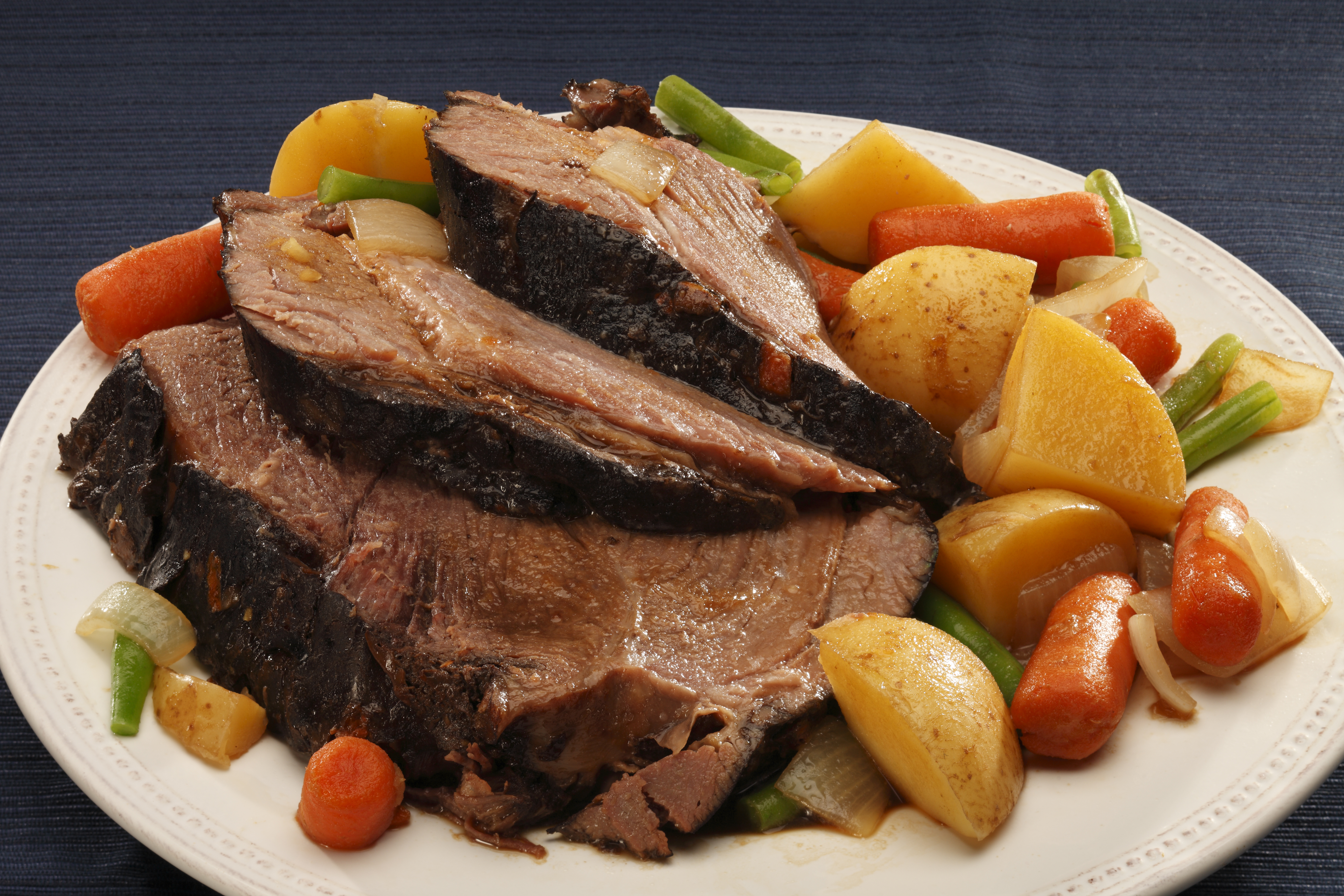 a plate of meat and vegetables