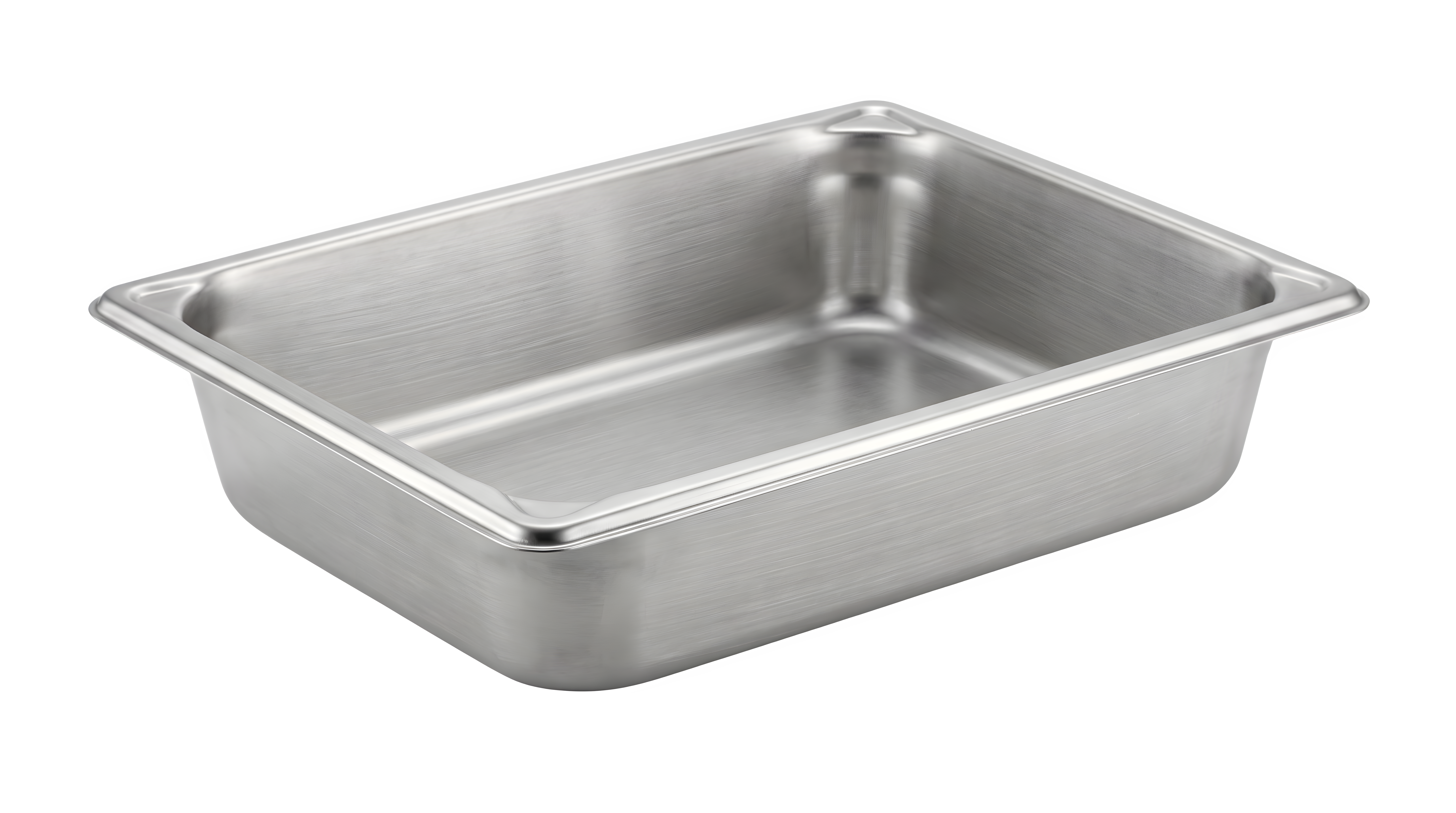 a silver rectangular metal container