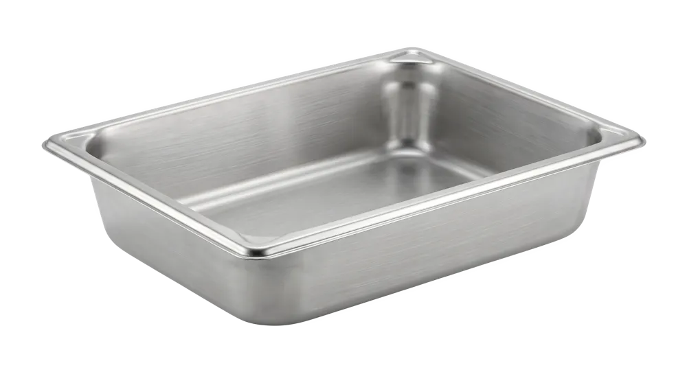 a silver rectangular metal container
