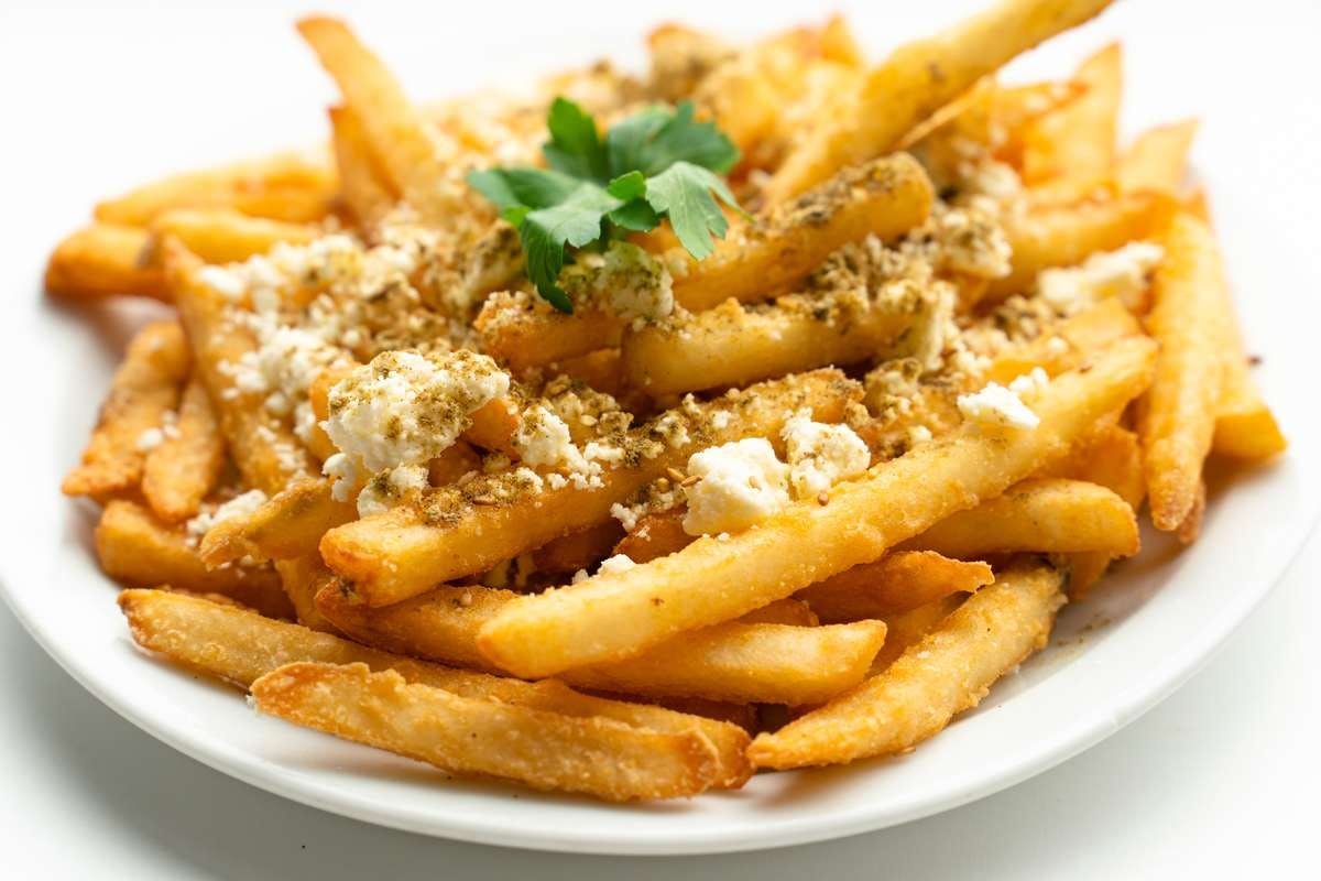 a plate of french fries