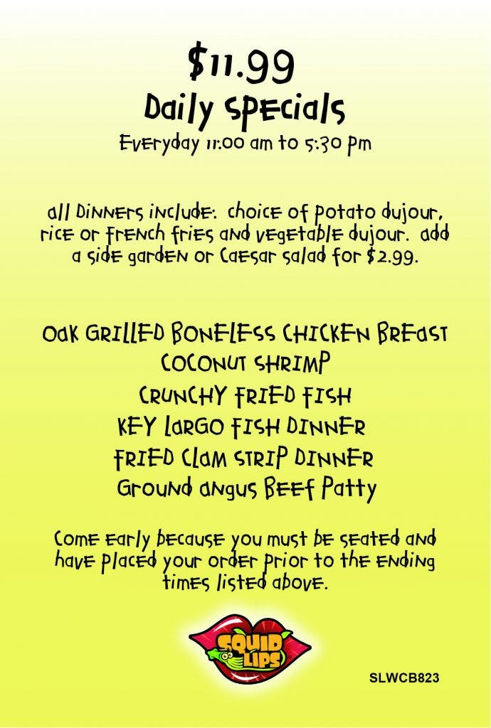 Squid lips menu deals