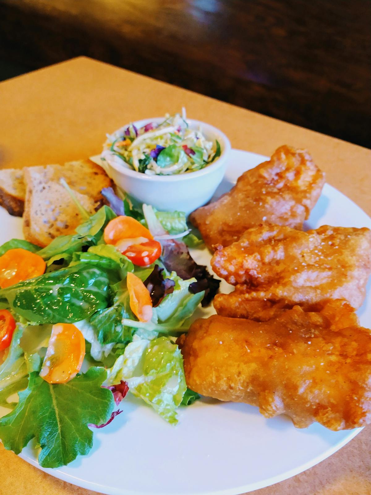 a plate of food on a table