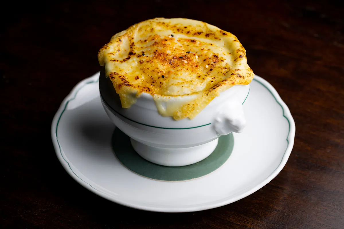 Lumière — Fairmont Century Plaza: French Onion Soup At Lumière: Photograph Published On The Official Restaurant Site