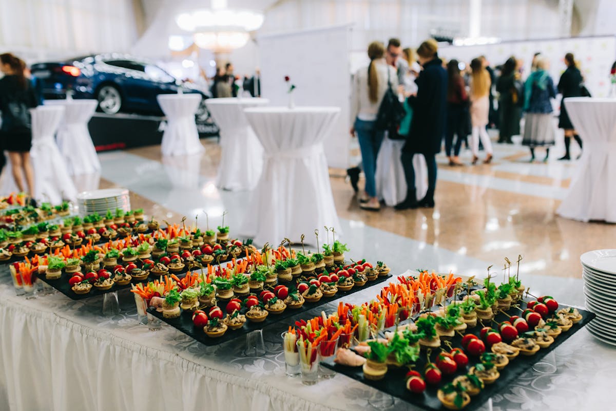 a bunch of food on a table