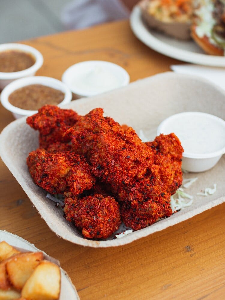 a plate of food on a table