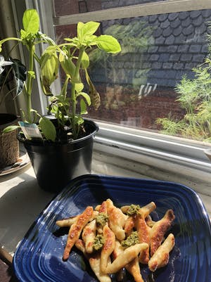 a plate of food on a table