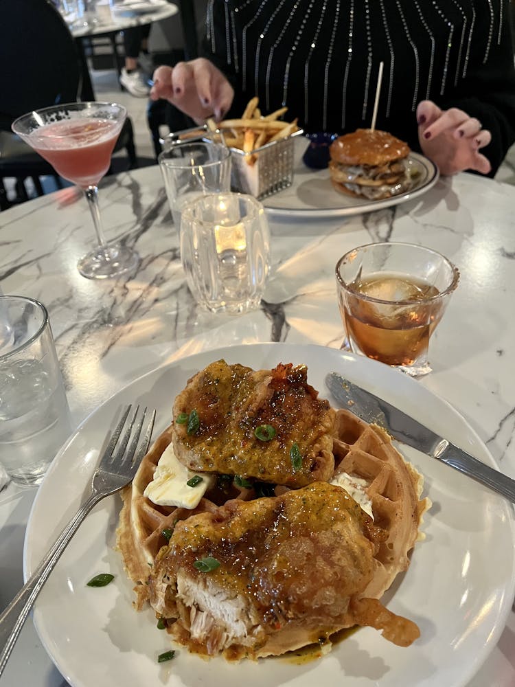 a plate of food on a table