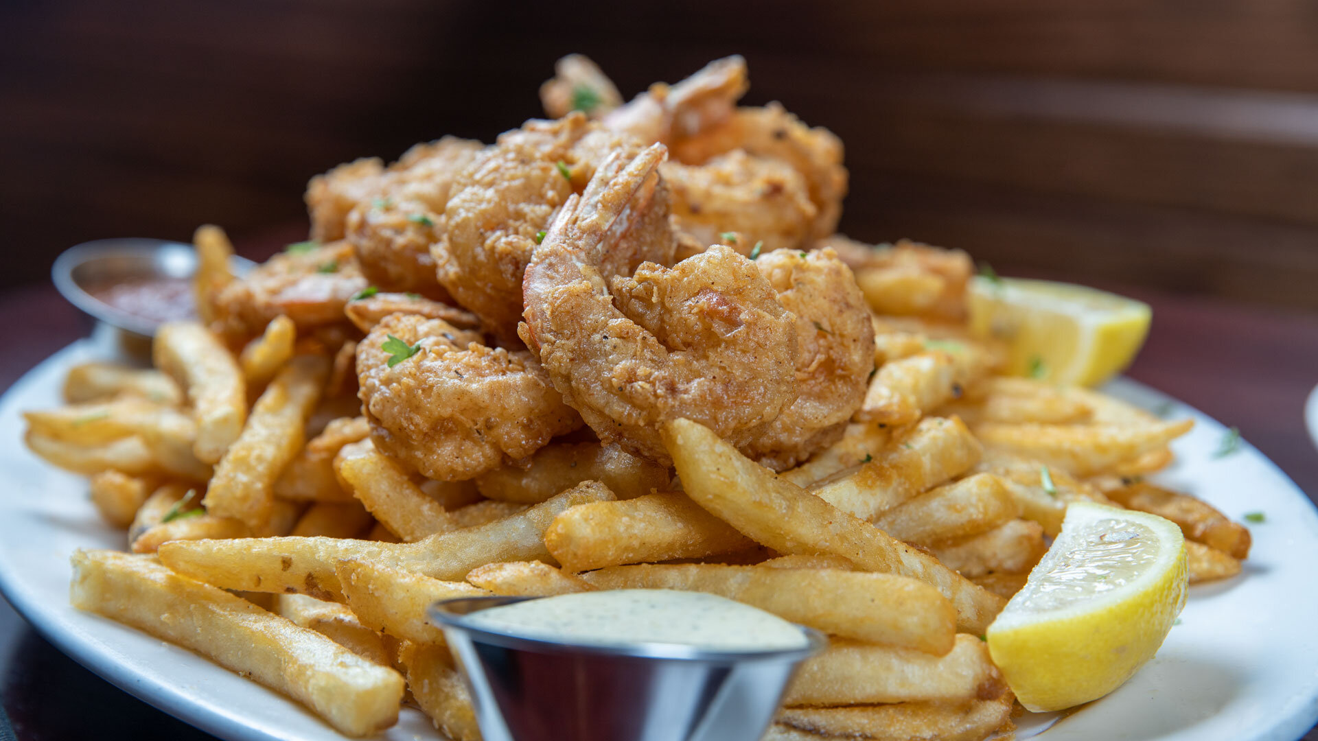 a close up of a plate of fries