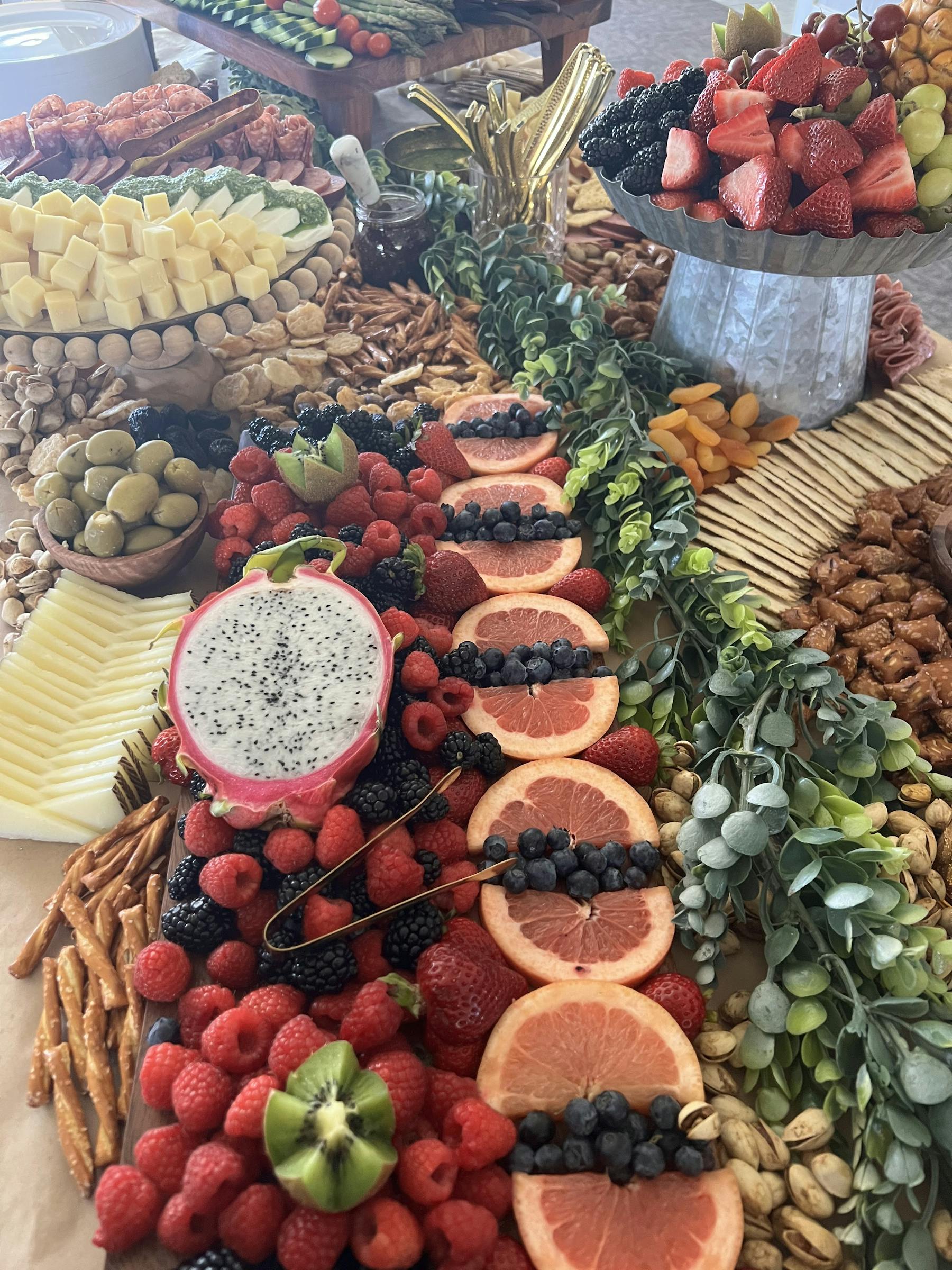 a group of fruit and vegetables on display